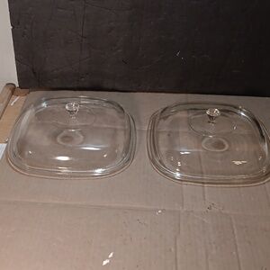 2 Vintage Lids Pyrex P-12-C,  Will fit  2 1/2 Qt, 4 Qt. and 5 Qt. Corning Ca…